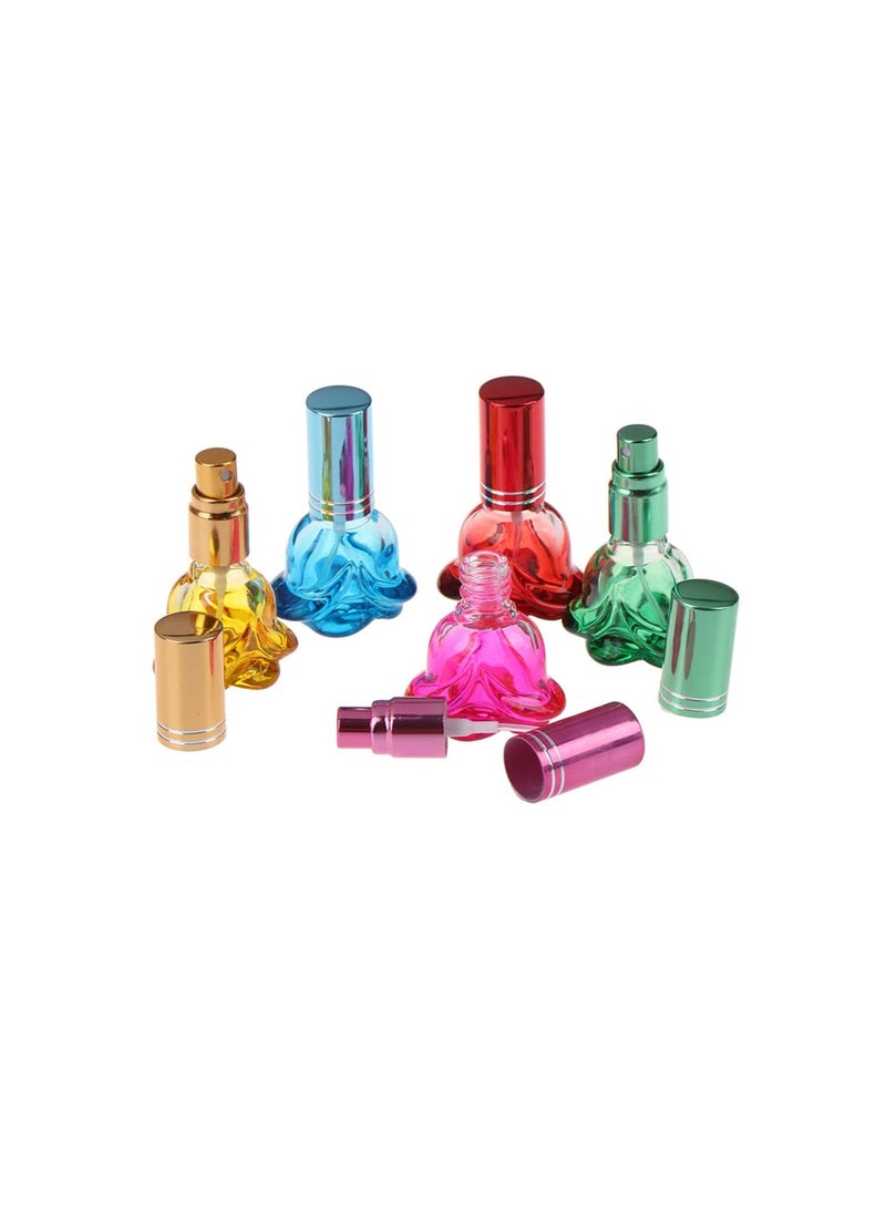 Generic 6PACK Colorful Rose Shaped Glass Perfume Bottle Kit,6ml Liquid Oil Cosmetic Container Portable Travel Refillable Spray Perfume Bottle Atomizer Empty Bottle Fragrance Bottle Reusable Beautiful  - Image 2