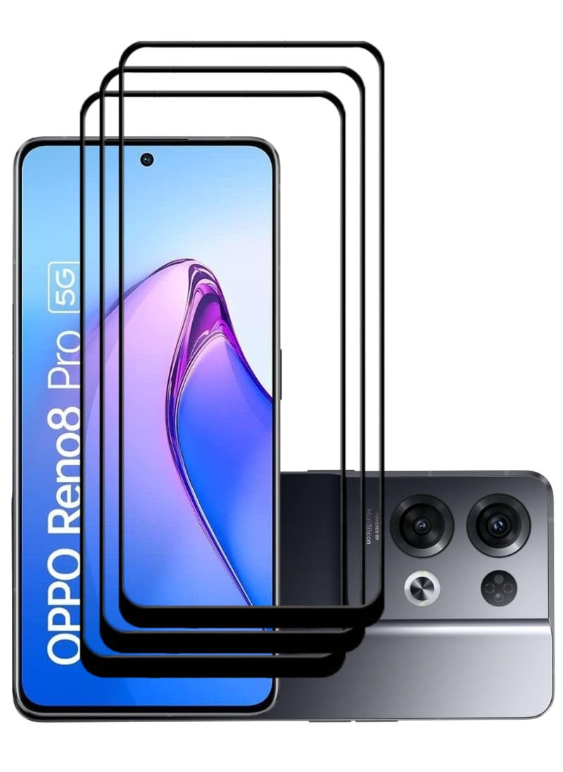 ACLIX 3 Pieces Antistatic ESD Dustproof Premium Quality High Definition Tempered Glass Screen Protector Designed For Oppo Reno8 Pro - Image 1