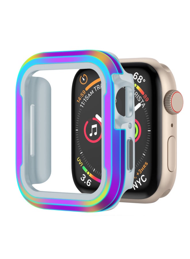 For Apple WatchS10/9/8/7/6/5/4/SE For Apple Watch Case Metal Anti-fall Protective Case-Color:Colorful Color-Exterior Dimension:iwatch7/8/9 Generations General 41mm
