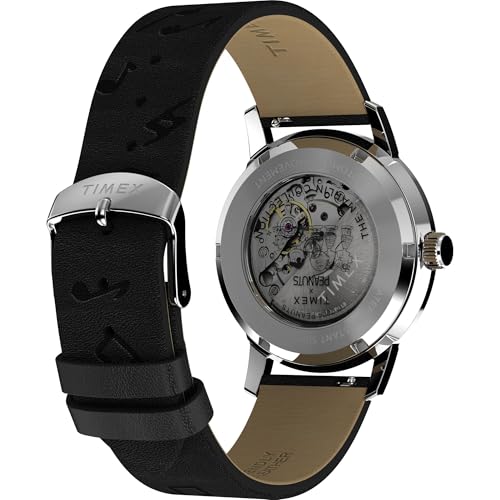 Timex x Peanuts Men's Marlin Automatic Saxophonist 40mm Watch - Black Strap Silver-Tone Dial Stainless Steel Case - Image 5