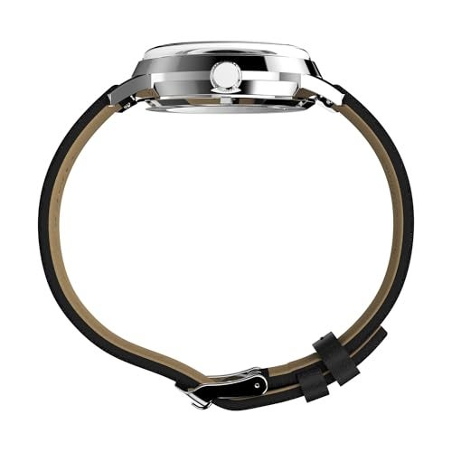 Timex x Peanuts Men's Marlin Automatic Saxophonist 40mm Watch - Black Strap Silver-Tone Dial Stainless Steel Case - Image 2