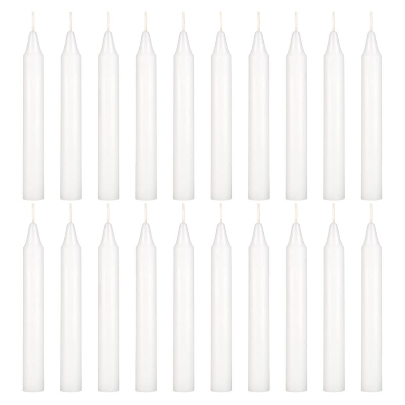 Mega Candles 20 pcs Unscented White Exquisite Mini Taper Spell Candles 4 Inch Tall x 12 Inch Diameter Magic Chimes Enchantment Casting Rituals Witchcraft Wiccan Altar Metaphysical - Image 1