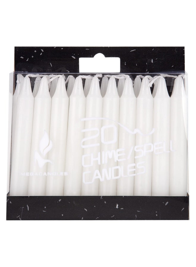 Mega Candles 20 pcs Unscented White Exquisite Mini Taper Spell Candles 4 Inch Tall x 12 Inch Diameter Magic Chimes Enchantment Casting Rituals Witchcraft Wiccan Altar Metaphysical - Image 3