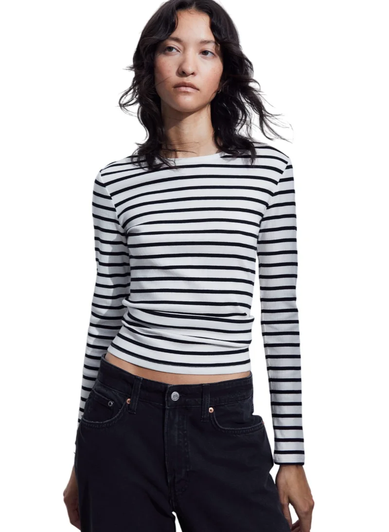 H&M Ribbed Knitted Top