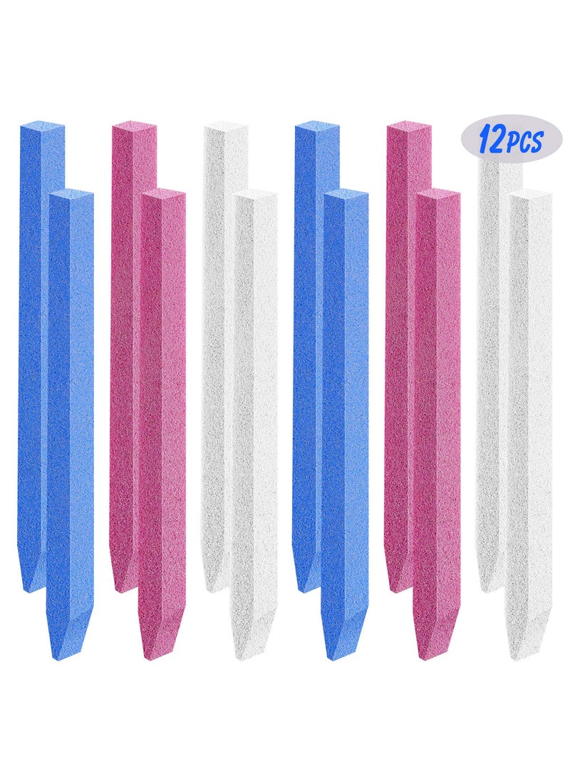Mudder 12 Pieces Pumice Stone Nail File Pumice Nail Stick stone file for nails Cuticle Pusher Stone File for Home Salon Nail Buffing Tool 