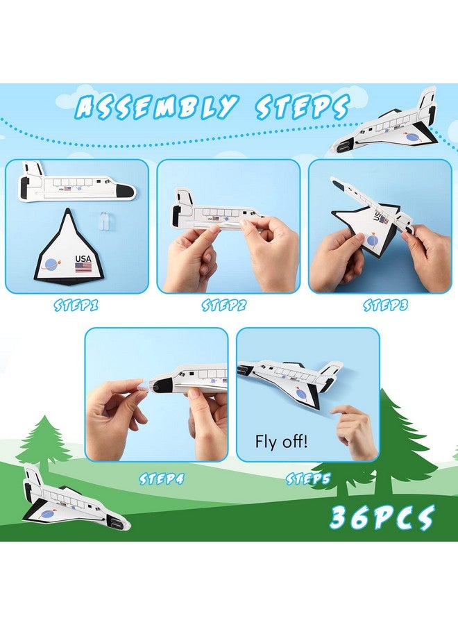 Lewtemi Set Of 36 Space Shuttle Gliders Space Plane Flying Toys Space Shuttle Toys Foam Airplane Glider Foam Gliders For Outer Space Party Favors Birthday Party Indoor And Outdoor Play - Image 5