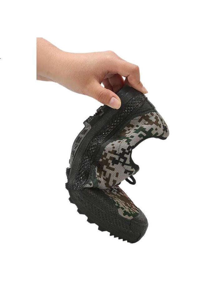 Weizhi Liberation Shoes For Men And Women, Military Training, Hiking, Outdoor Work, Puncture-Resistant, Wear-Resistant Canvas Rubber Boots, Wz2001, Digital Camouflage, Size 45 - Image 3