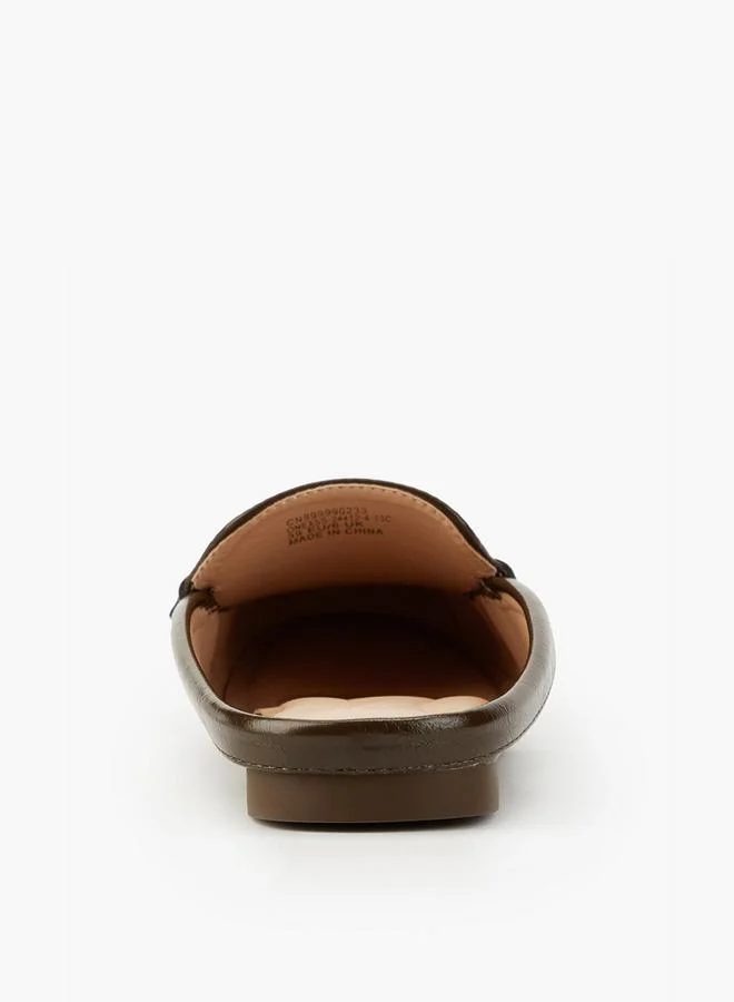 Flora Bella By Shoexpress Solid Metallic Accent Mules