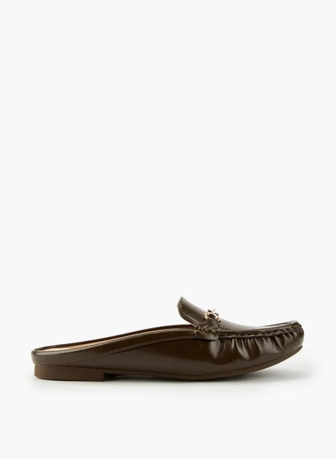 Flora Bella By Shoexpress Solid Metallic Accent Mules