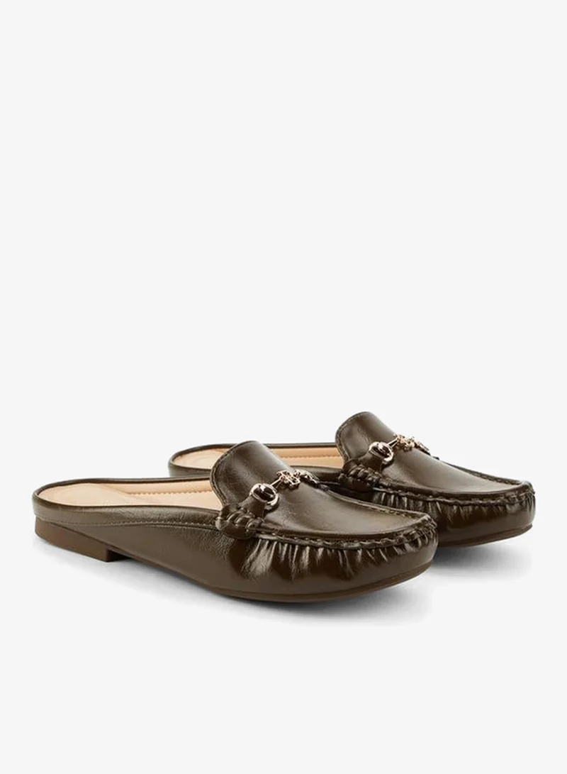 Flora Bella By Shoexpress Solid Metallic Accent Mules