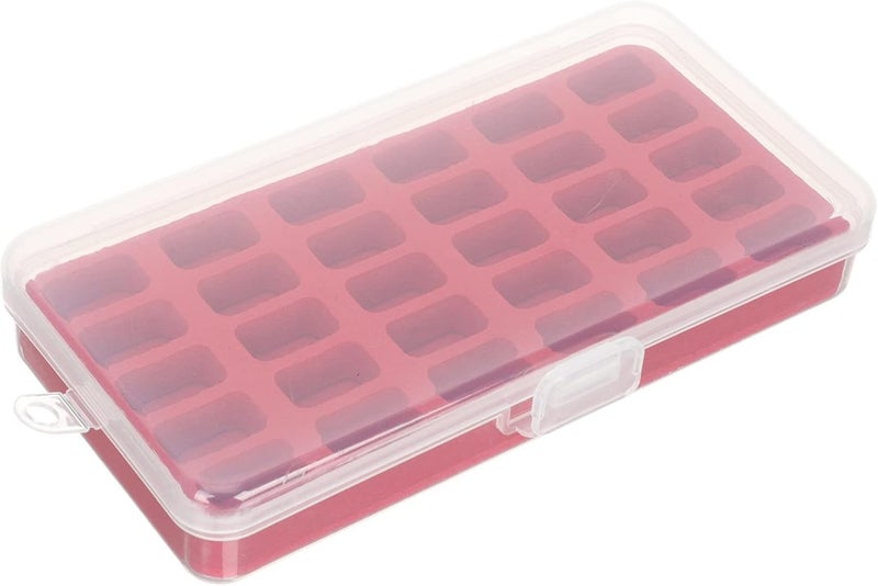 UTHCLO 30-Compartment Sewing Bobbin Organizer Box for Crafting and DIY Portable Plastic Storage Case Sponge for Embroidery Threads and Sewing Supplies - Image 1