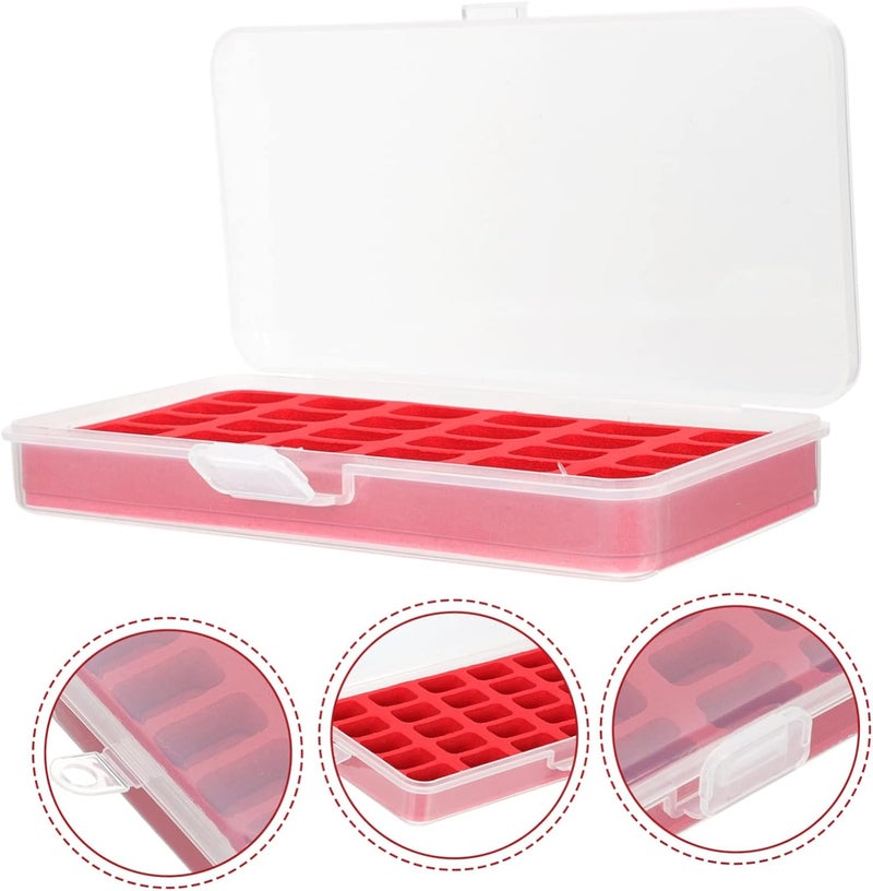 UTHCLO 30-Compartment Sewing Bobbin Organizer Box for Crafting and DIY Portable Plastic Storage Case Sponge for Embroidery Threads and Sewing Supplies - Image 4