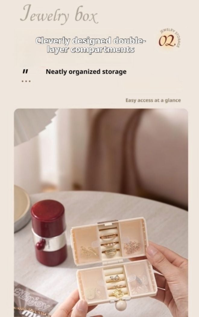ZHONG GUO ZHI ZAO Jewelry Storage Box, Light Luxury Cylindrical PP Material, Multi Compartment Portable Travel Case for Earrings Necklaces Bracelets Rings - Image 3