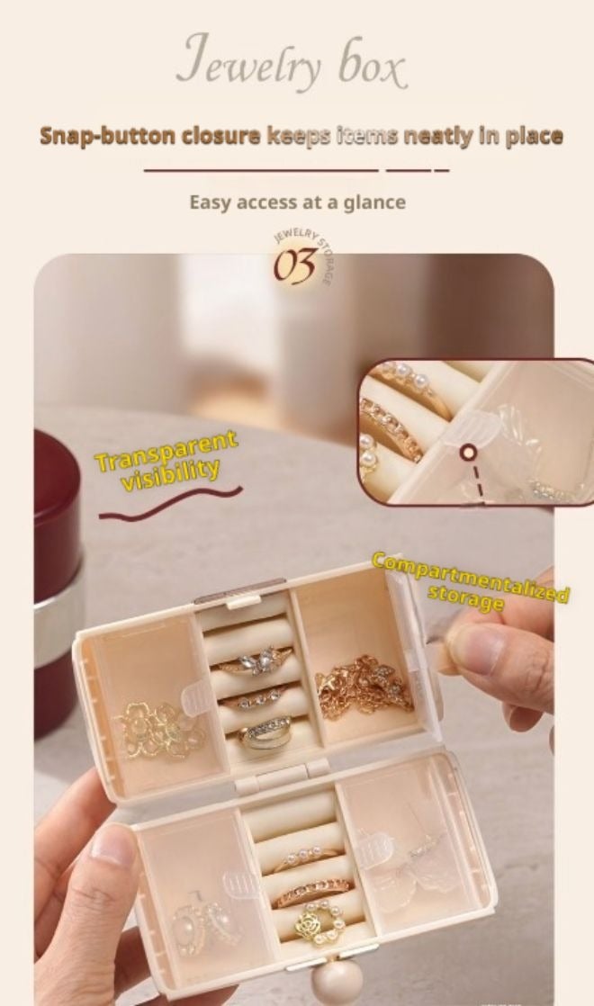 ZHONG GUO ZHI ZAO Jewelry Storage Box, Light Luxury Cylindrical PP Material, Multi Compartment Portable Travel Case for Earrings Necklaces Bracelets Rings - Image 4