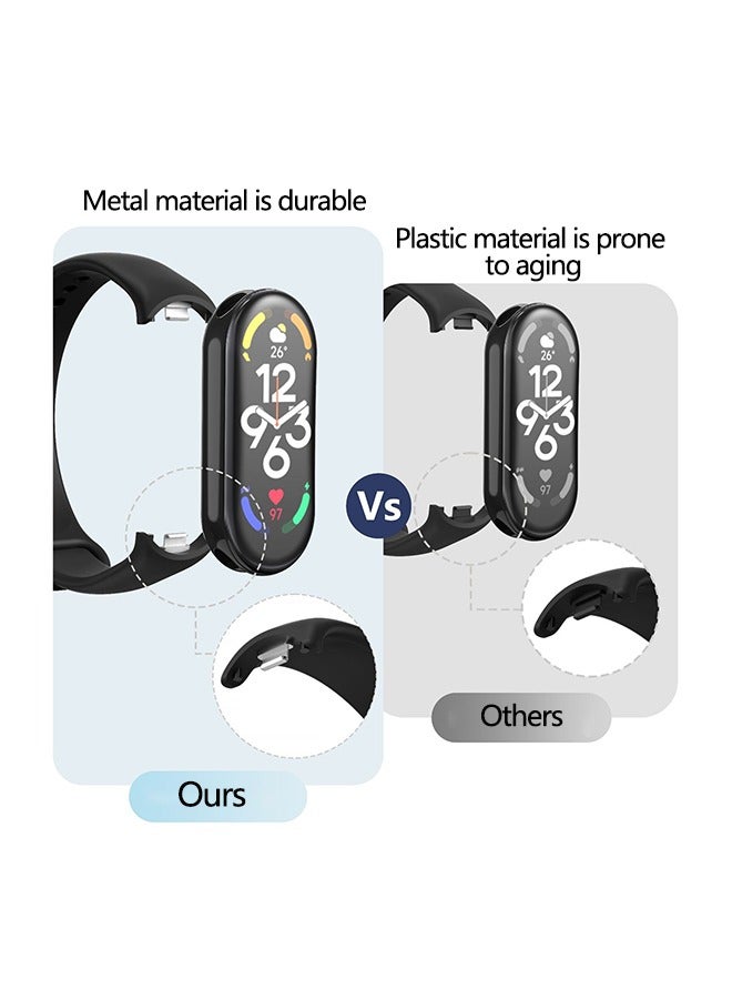 OLYSON 4-piece replacement strap for Xiaomi Smart Band 8/9/10,Soft Silicone Clip Replacement Band For Xiaomi Mi Band 8/9/10 - Image 3