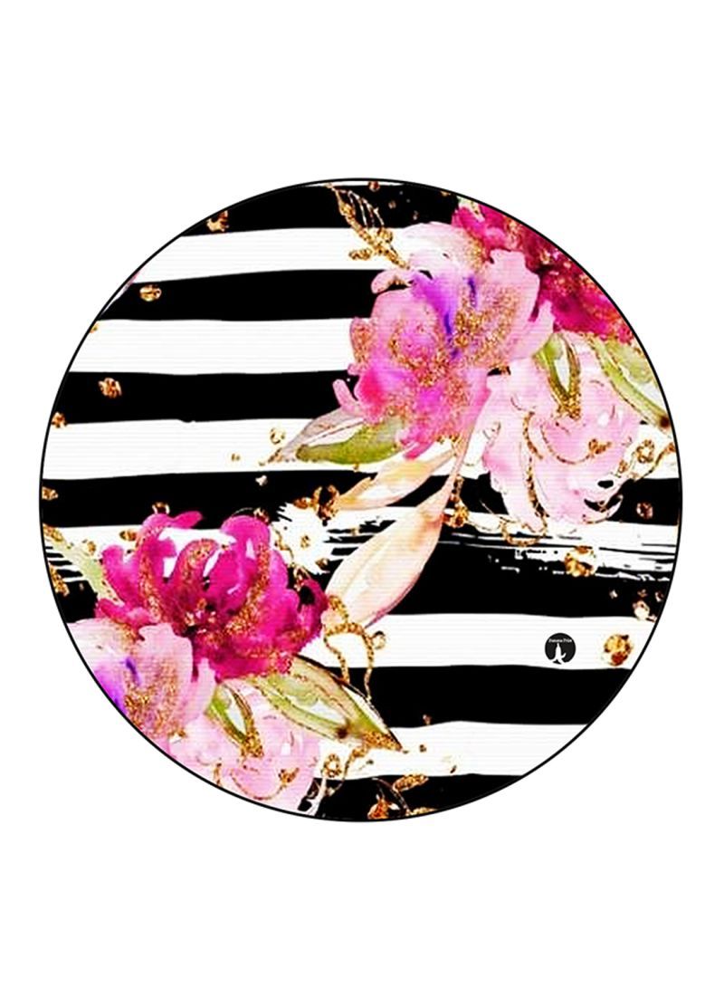 RKN Flowers Printed Round Pin Badge Multicolour - Image 1