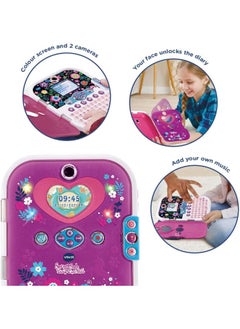VTech Baby Purple Secret Safe Diary Light Show, Interactive Girls Diary, Secret Diary for Girls with Face Recognition, Photos & More, Gifts for Girls with Games, Ages 5, 6, 7+ Year Olds  - Image 2