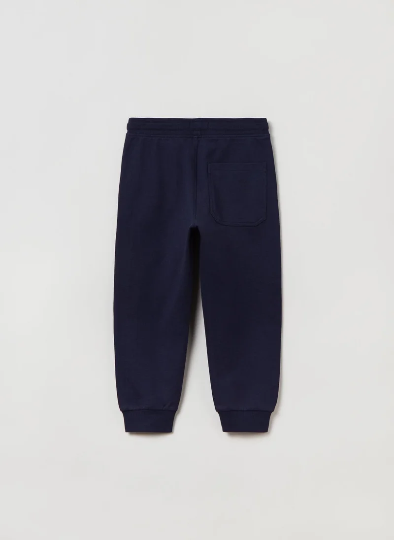 Ovs Fleece Joggers With Drawstring And Print
