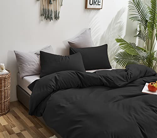 KAREVER Black Comforter Full Dark Color Bedding Men Durable Lightweight Comforter Women Soft Comforter Set 3 PCs Bedding Blanket Black Bed Set - Image 5