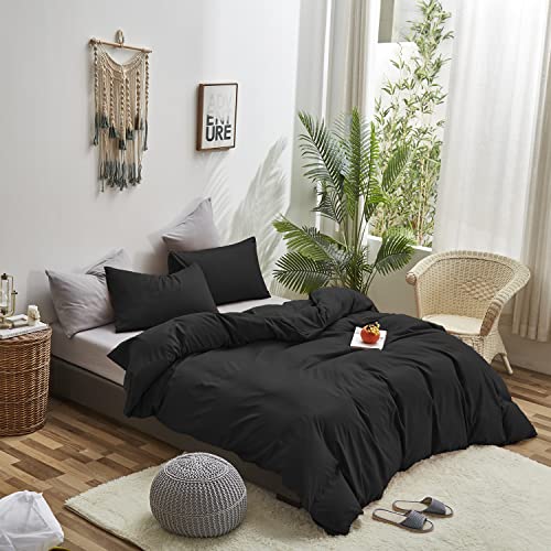 KAREVER Black Comforter Full Dark Color Bedding Men Durable Lightweight Comforter Women Soft Comforter Set 3 PCs Bedding Blanket Black Bed Set - Image 4