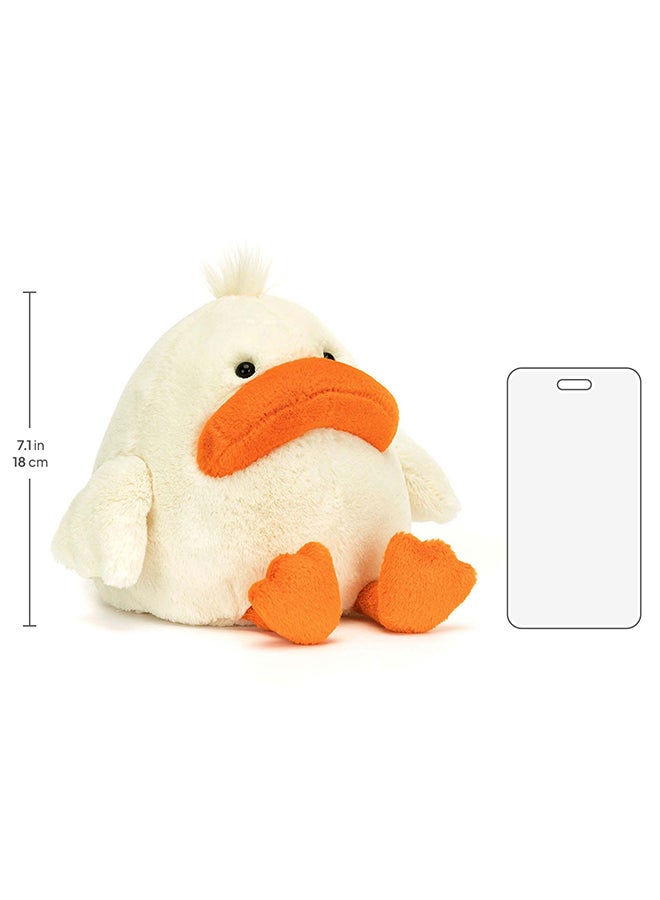 Jellycat Delia Duck 18cm Plush Toy, Soft Cream Duck with Orange Beak, Cute Stuffed Animal Gift for Kids - Image 3