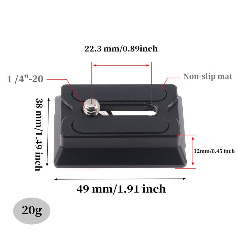 FocusFoto Upper Quick Release Baseplate QR Plate for DJI Ronin RS2 RSC2 RS3 Pro RS4 Pro RS 4 Mini Gimbal Stabilizer Arca-Swiss Standard Camera Tripod Ballhead (Standard Version) - Image 3