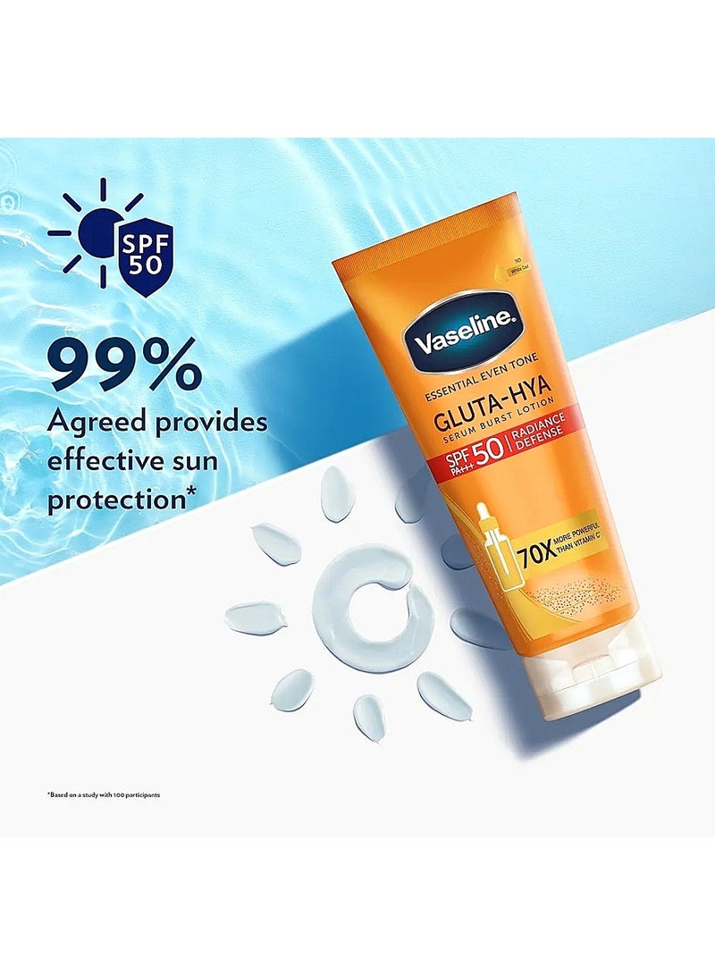 Vaseline Gluta-Hya Serum Burst Lotion, Radiance Défense, SPF 50 PA+++, with GlutaGlow - Image 2