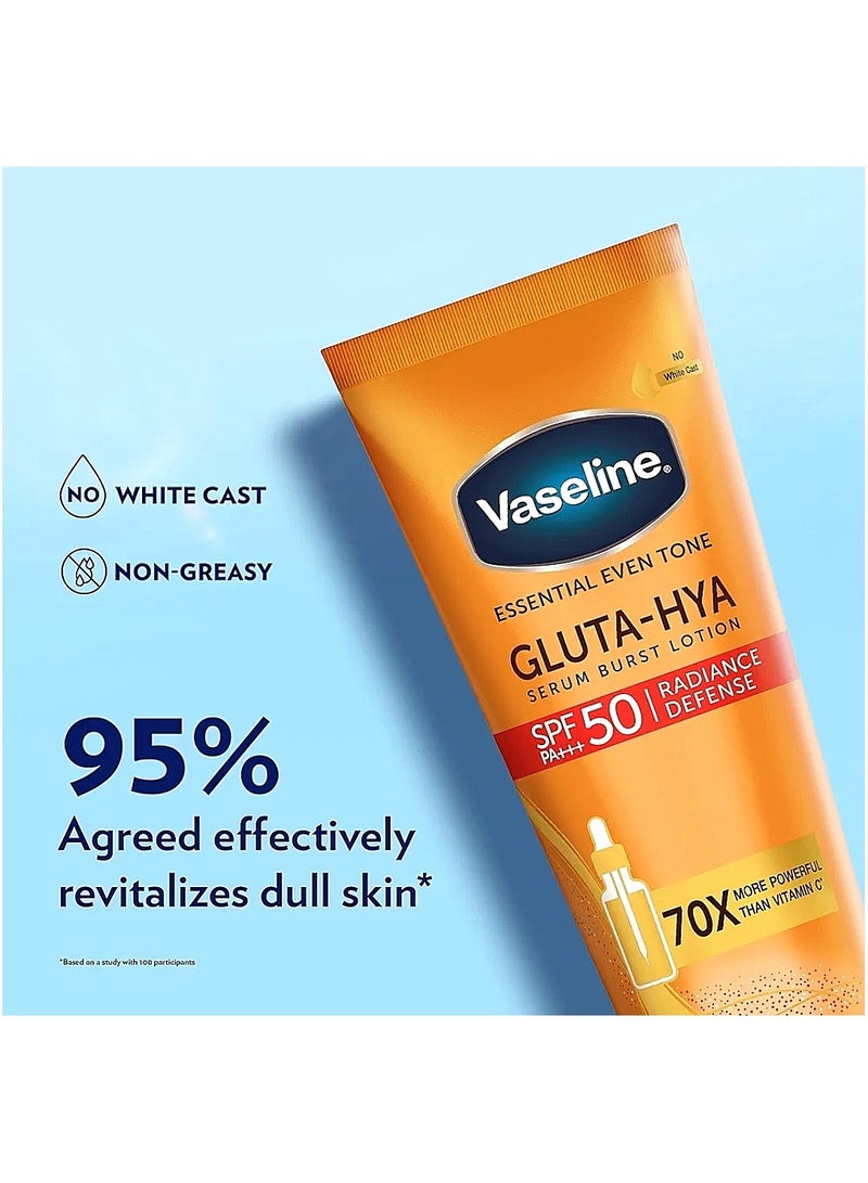 Vaseline Gluta-Hya Serum Burst Lotion, Radiance Défense, SPF 50 PA+++, with GlutaGlow - Image 3