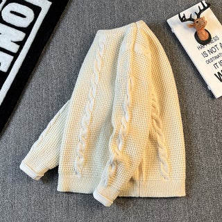 Cross-border Haowou Autumn and Winter Twist Crewneck Sweater Knitwear Mens and Womens Fashion Brand Lazy Style Base Shirt Simple Casual Fashion 5008 [apricot] - pzsku/Z57ABE21305928219F2A0Z/45/1746232294/42258fb6-2b83-4955-b3c6-55a67d358305