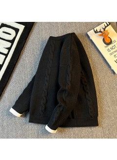 Generic Trendy Knitted Jumper Sweater For Men And Women Autumn/Winter Cable Knit Round Neck Base Layer Casual Style Idle Brand 5008 [apricot]  - Image 3