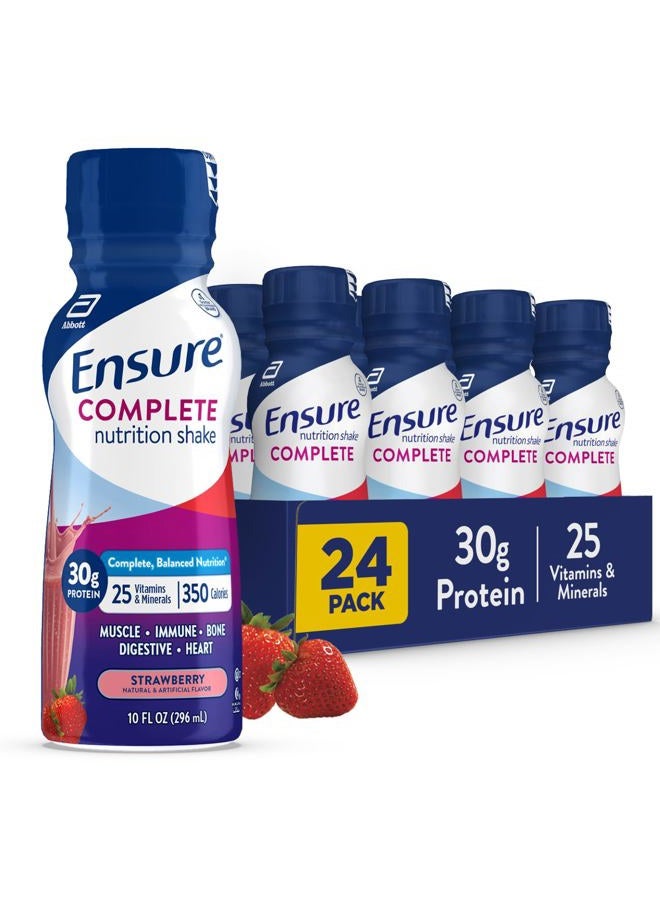 Ensure COMPLETE Nutrition Shake, 30g of Protein, Meal Replacement Shake, with Nutrients for Immune Health, Strawberry, 10 Fl Oz (Pack of 24) - Image 1