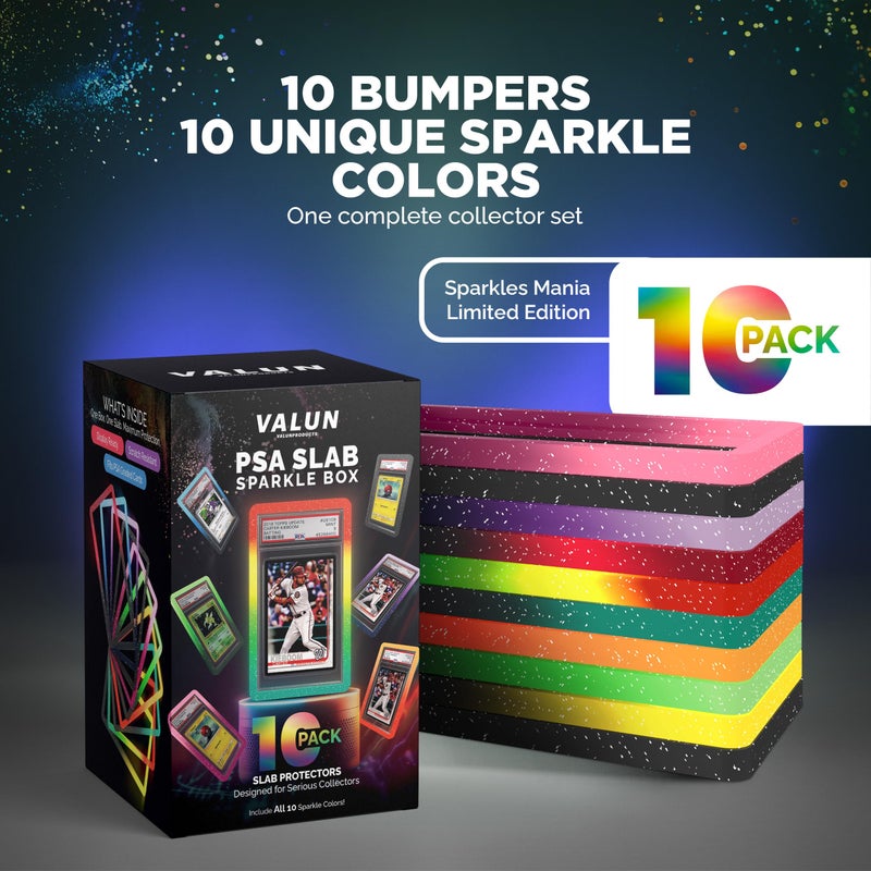 VALUN PSA Slab Bumper 10 PACK (SPARKLE MANIA LIMITED EDITION) â€“ Hard TPU PSA Slab Protector Guard for Graded Cards â€“ PSA Slab Bumper Guard for PSA Slabs â€“ Card Slab Protector for PSA Card Protection - Image 2