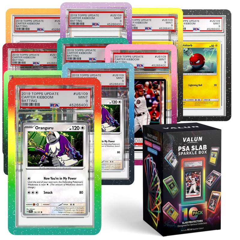 VALUN PSA Slab Bumper 10 PACK (SPARKLE MANIA LIMITED EDITION) â€“ Hard TPU PSA Slab Protector Guard for Graded Cards â€“ PSA Slab Bumper Guard for PSA Slabs â€“ Card Slab Protector for PSA Card Protection - Image 1
