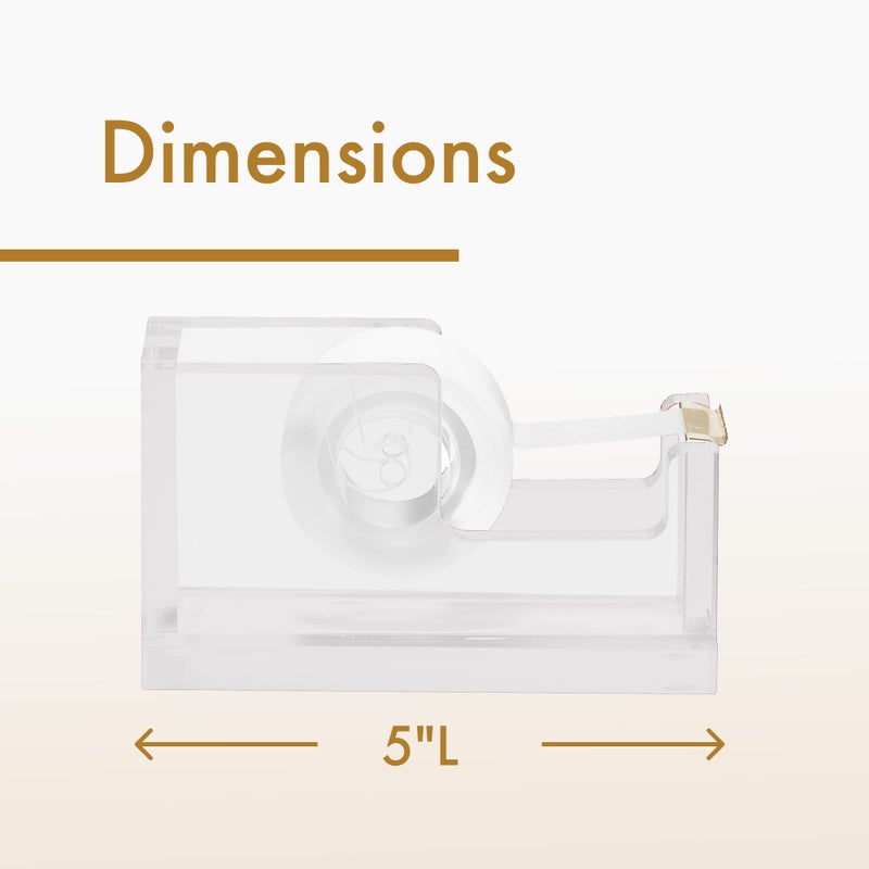 OfficeGoods حامل شريط أكريليك من OfficeGoods - منظم مكتب حديث لوازم المكتب - حامل شريط قابل لإعادة التعبئة للاستخدام الثقيل للحرف اليدوية في المنزل والمدرسة - ملحق أنيق لسطح المكتب لتغليف الهدايا، ذهبي - Image 4