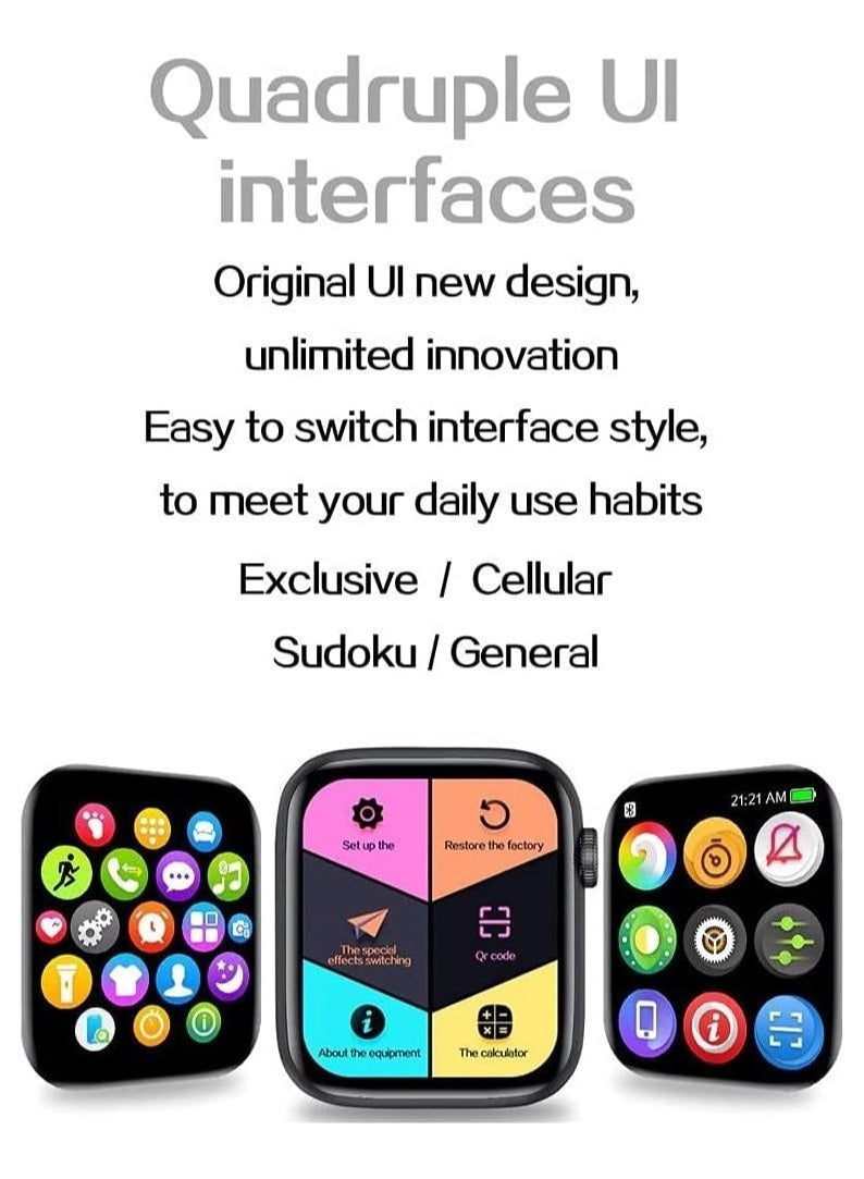 Silicone Bands Full Touch Screen 6 Buttons 44mm, Series FR99 Plus Smartwatch for Android and IOS (Work with 2 Arabic, Blue)  - Image 4