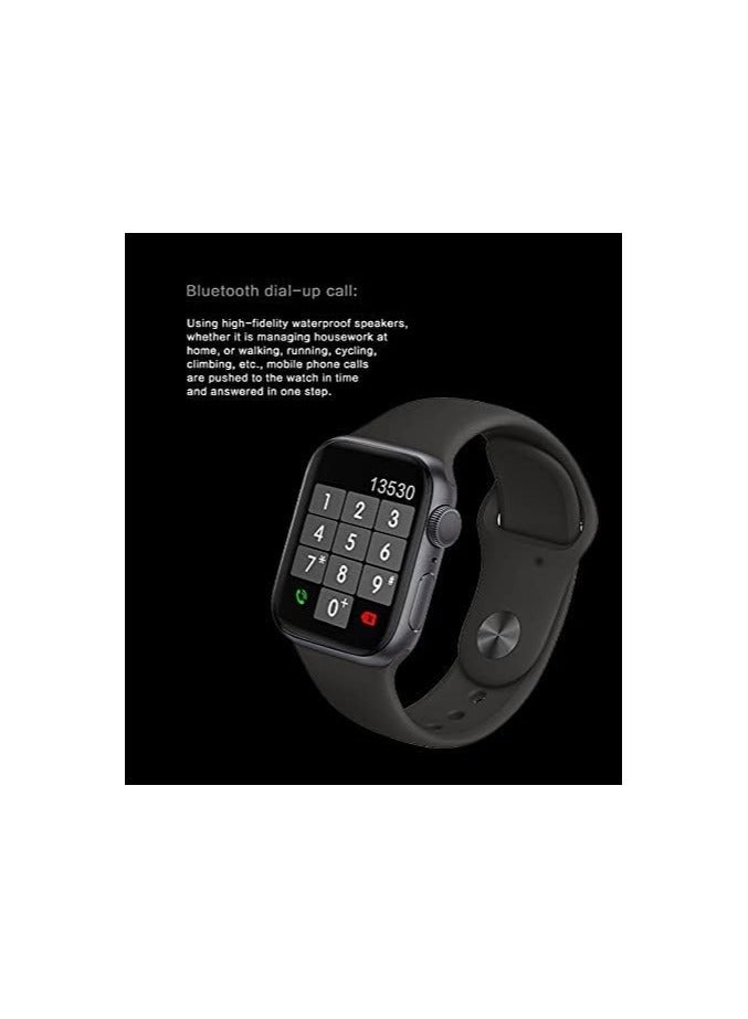 Silicone Bands Full Touch Screen 6 Buttons 44mm, Series FR99 Plus Smartwatch for Android and IOS (Work with 2 Arabic, Blue)  - Image 5