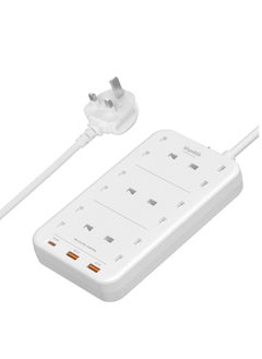 blupebble 6 Plug Surge Protection Power Strip 6 Type-G Outlets, PD20W USB-C Port, 2 USB-A Ports, 1.5 Meters Cord Length  - Image 1