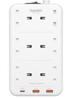 blupebble 6 Plug Surge Protection Power Strip 6 Type-G Outlets, PD20W USB-C Port, 2 USB-A Ports, 1.5 Meters Cord Length  - Image 2