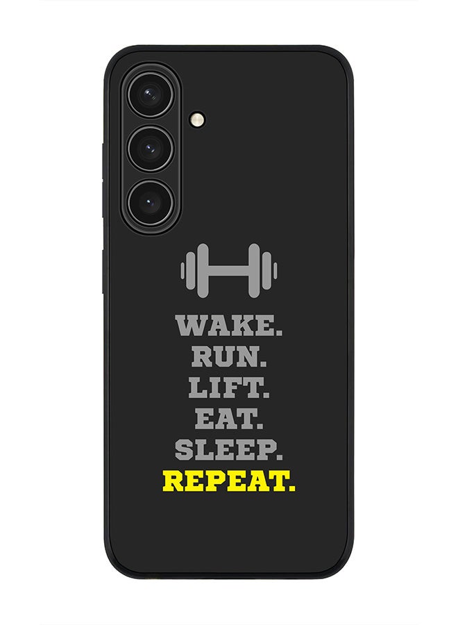 Stylizedd Rugged Black edge case for Samsung Galaxy S24 Plus, Slim fit Soft Case Flexible Rubber Edges Anti Drop TPU Gel Thin Cover- Routine (Grey) - Image 1