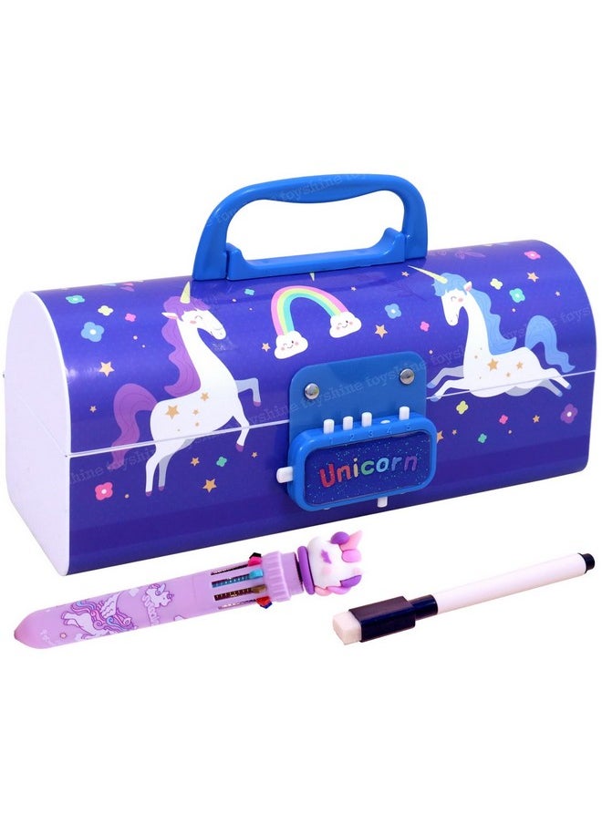 Toyshine Pencil Box With Code Lock Pen Case Large Capacity Multi-Layer Multi-Function Storage Bag Secret Compartment Pencil Box - Unicorn Blue - Plastic - pzsku/Z57AC44933D0BE33B4085Z/45/_/1736426533/a852deac-0f7a-4f8d-b8b3-c17803121f86