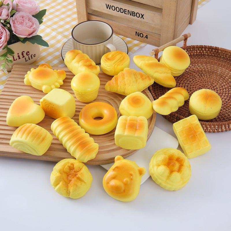 Slow Rebound Squishy Bread Toy Stress Relief, Simulation Cake & Fruit/Vegetable Toys - Image 1
