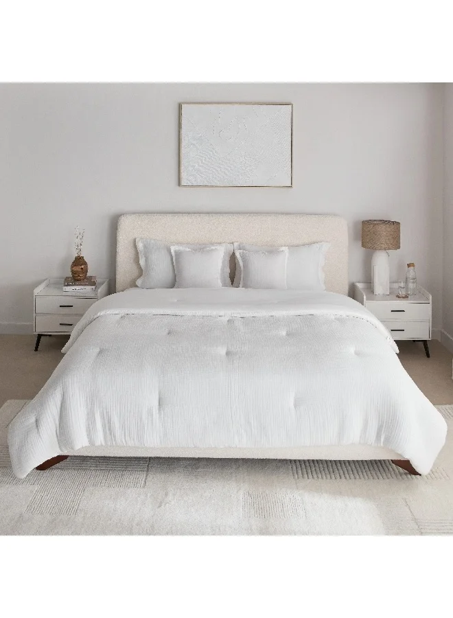 Home Box Whitebliss Elysian 5-Piece Gauze King Comforter Set 240 x 220 cm