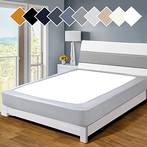 Twin Six Premium Bed Box Spring Cover, Update Bed Skirt, Mattress Protector Encasement,King/California King/Split King, Light Grey - Image 1