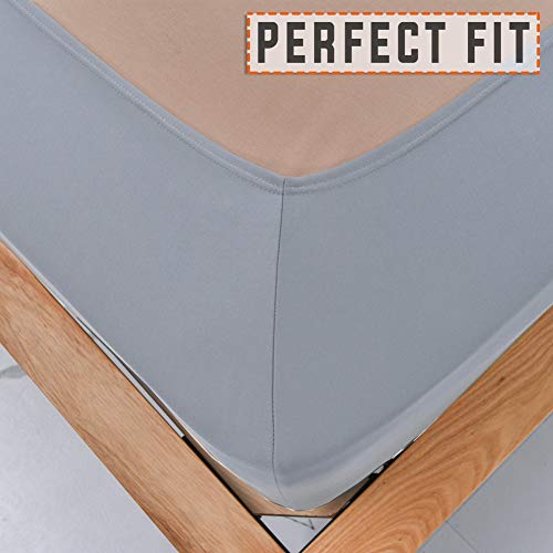 Twin Six Premium Bed Box Spring Cover, Update Bed Skirt, Mattress Protector Encasement,King/California King/Split King, Light Grey - Image 5