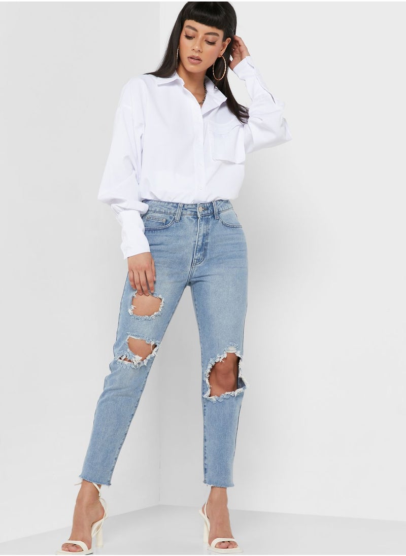 Miss Pap Ripped High Waist Jeans  - Image 5