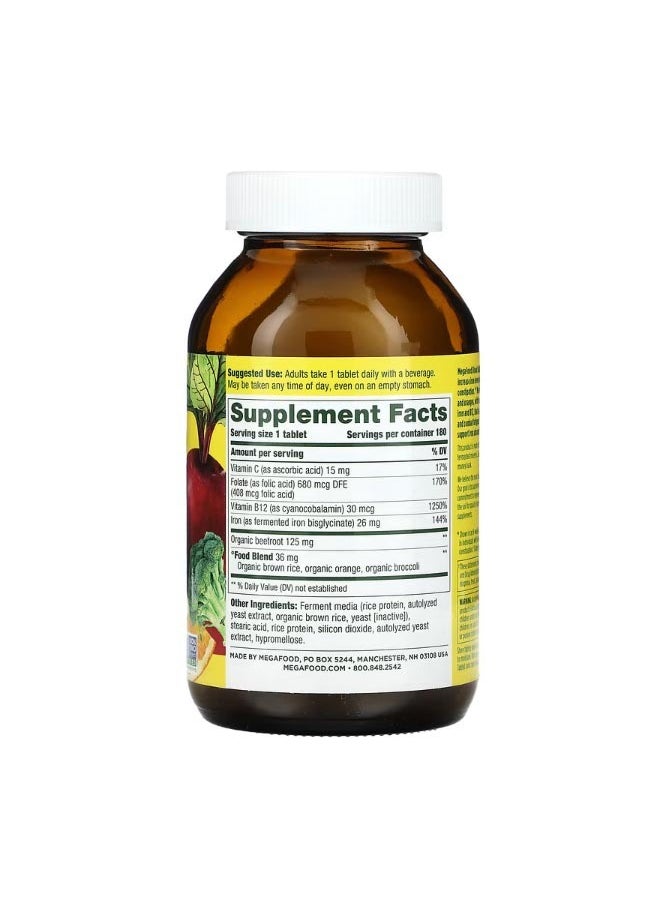 MegaFood Blood Builder Iron 180 Tablets  - Image 2