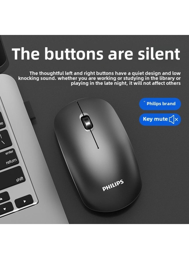 Generic Philips 7315 Wireless Mouse Charging Mute Desktop Computer Desktop Office Game E-sports Mouse Wholesale-Color:Aoc Ms320 Wireless Battery Version Black  - Image 3