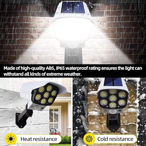 Javilant designer Solar Security Camera Light, Solar Lamp Outdoor Garden Light Wall Lamp Fake Camera with Light, 77 LED Street Spotlight Solar Lamp With Remote Control - Image 2
