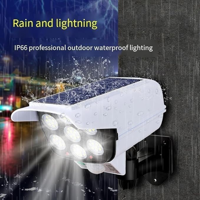 Javilant designer Solar Security Camera Light, Solar Lamp Outdoor Garden Light Wall Lamp Fake Camera with Light, 77 LED Street Spotlight Solar Lamp With Remote Control - Image 4