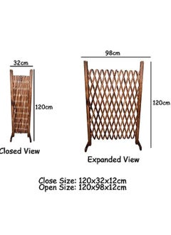 HOME TASTE Portable Retractable Wooden Fence – White 120cm Panel for Pets, Garden, Plant Climbing & Outdoor Privacy Screen  - Image 2